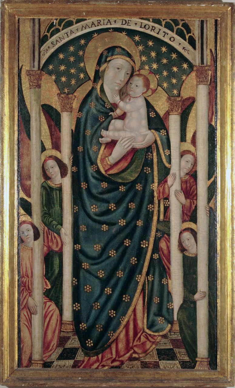 Madonna con il Bambino sotto un baldacchino sostenuto da angeli